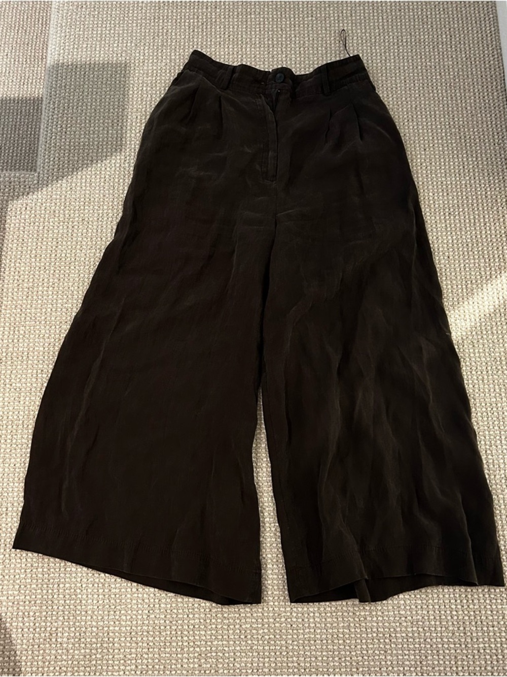 Zara Wide Leg Pants in Dark Brown